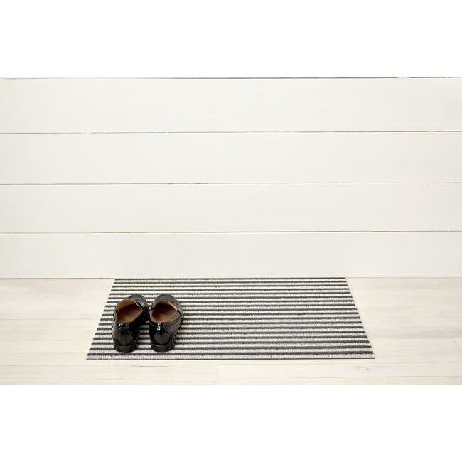 Breton Stripe Shag Floor Mat, Gravel - Rugs - 3