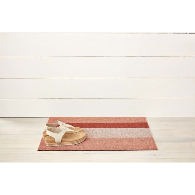 Bold Stripe Shag Floor Mat, Peach - Rugs - 4