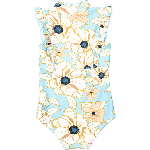 Mini Bella Girl's Ruffle One Piece Swimsuit, Eden Rose Print