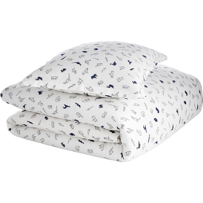 Jr. Sateen Duvet Cover & Sham Set, Colorful Origami - Duvet Sets - 1