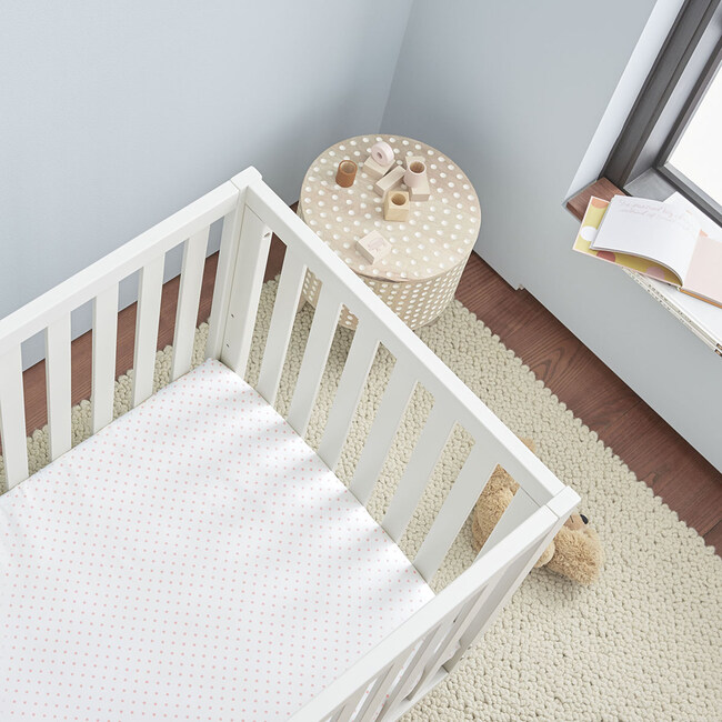 Jr. Crib Sheet, Pink Dot - Crib Sheets - 3