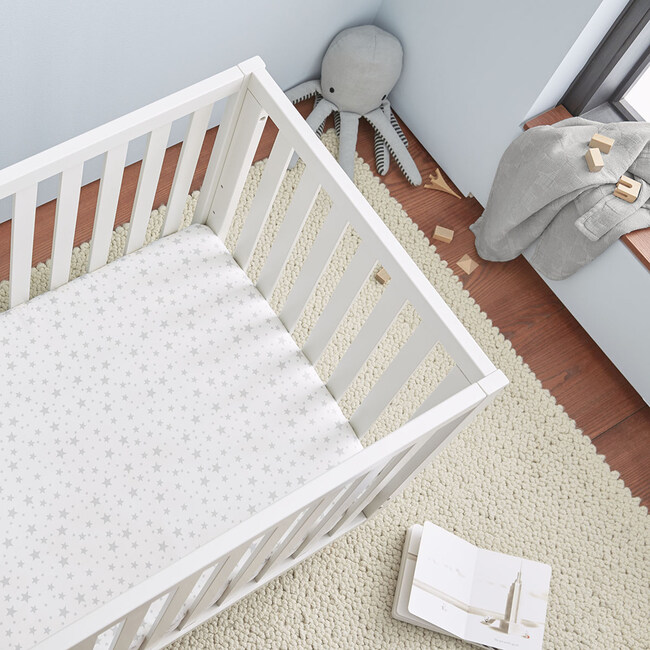 Jr. Crib Sheet, Grey Star - Crib Sheets - 3