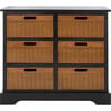 Landers 6-Drawer Storage Unit, Black/Honey - Dressers - 1 - thumbnail