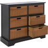 Landers 6-Drawer Storage Unit, Black/Honey - Dressers - 4