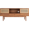 Ceu 3-Drawer Media Stand, Walnut - Accent Tables - 1 - thumbnail