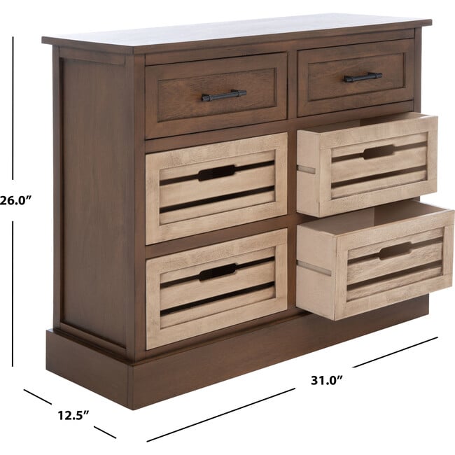 Briar 6-Drawer Storage Unit, Walnut/Sand - Dressers - 7