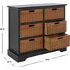 Landers 6-Drawer Storage Unit, Black/Honey - Dressers - 7