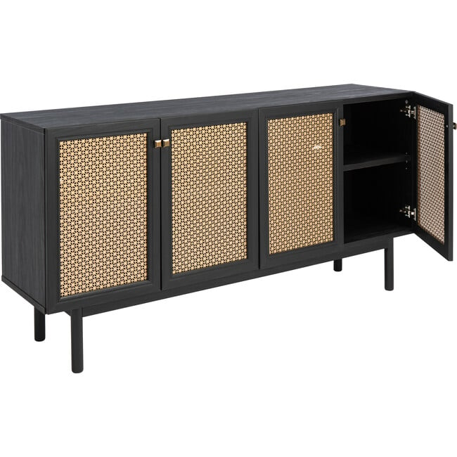 Piran Media Stand, Black - Accent Tables - 4