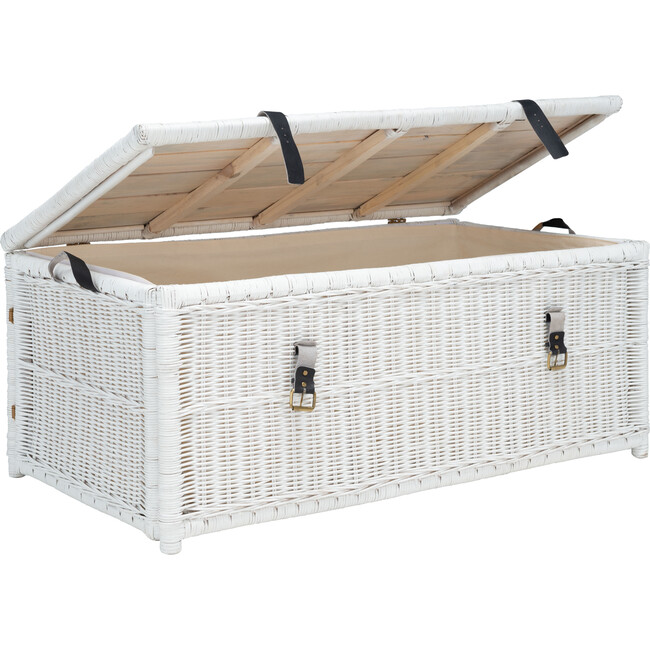 Kestin Rattan Storage Trunk, White - Storage - 4