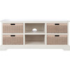 Landers 4-Drawer Media Stand, White/Sand - Accent Tables - 1 - thumbnail