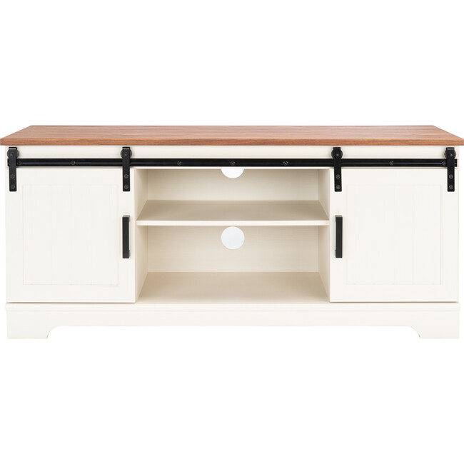 Braelynn Media Stand, Cream/Wood - Accent Tables - 1