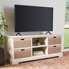 Landers 4-Drawer Media Stand, White/Sand - Accent Tables - 2