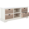 Landers 4-Drawer Media Stand, White/Sand - Accent Tables - 4