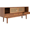 Ceu 3-Drawer Media Stand, Walnut - Accent Tables - 4