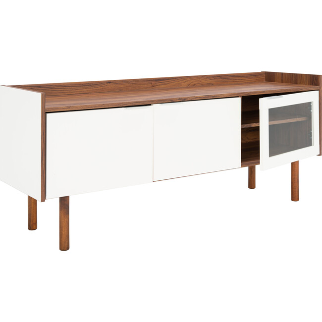 Safiya Media Stand, White/Wood - Accent Tables - 4