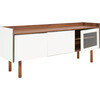 Safiya Media Stand, White/Wood - Accent Tables - 4