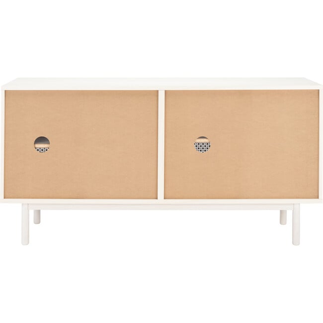 Piran Media Stand, Distressed White - Accent Tables - 5