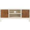 Ajana Media Stand, White/Honey - Accent Tables - 1 - thumbnail