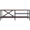 Bruno Industrial Media Stand, Dark Wood - Accent Tables - 1 - thumbnail
