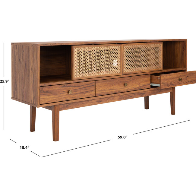 Ceu 3-Drawer Media Stand, Walnut - Accent Tables - 7