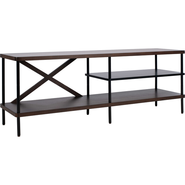 Bruno Industrial Media Stand, Dark Wood - Accent Tables - 4