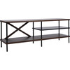 Bruno Industrial Media Stand, Dark Wood - Accent Tables - 4 - thumbnail
