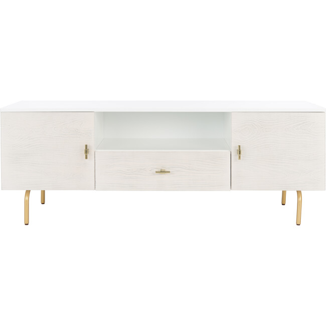 Genevieve Media Stand, White - Accent Tables - 1