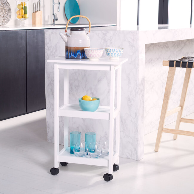 Bevin Storage Cart, White - Accent Tables - 2