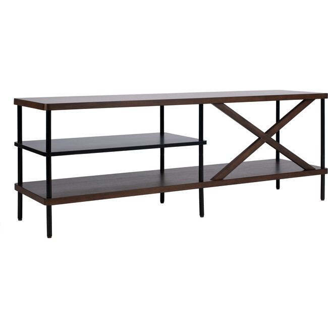 Bruno Industrial Media Stand, Dark Wood - Accent Tables - 6