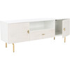 Genevieve Media Stand, White - Accent Tables - 4