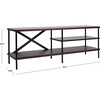 Bruno Industrial Media Stand, Dark Wood - Accent Tables - 7