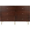 Genevieve 6-Drawer Dresser, Dark Wood/White - Dressers - 1 - thumbnail