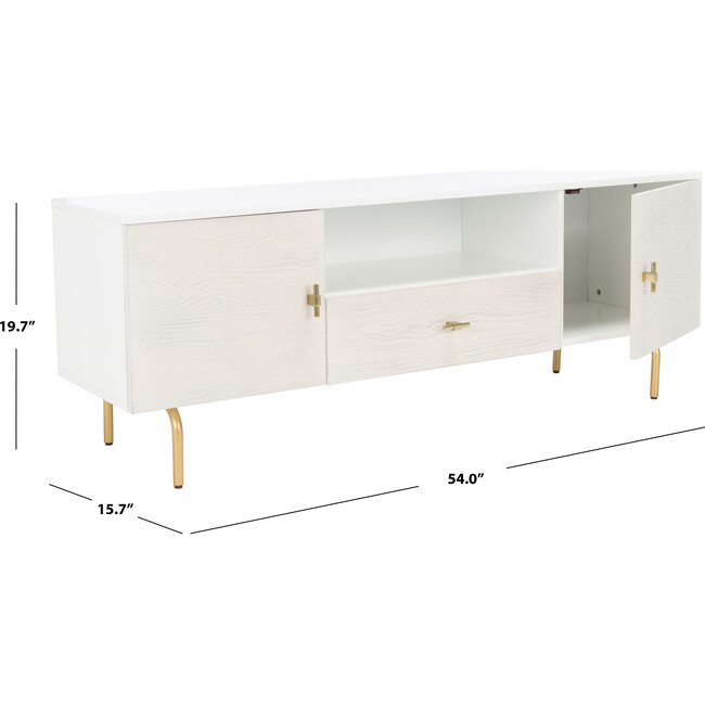 Genevieve Media Stand, White - Accent Tables - 7