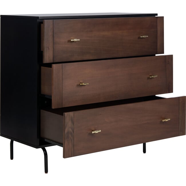 Genevieve 3-Drawer Dresser, Deep Wood - Dressers - 3