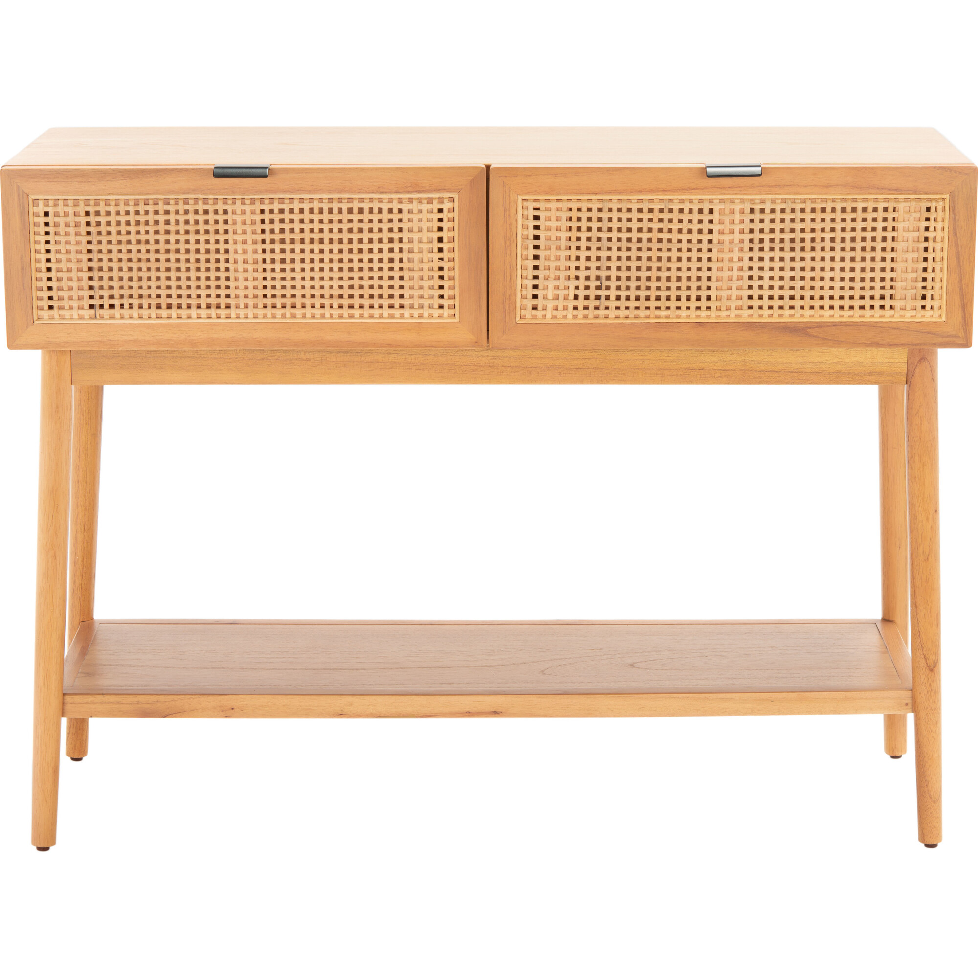 Baisley 2-Drawer Rattan Console Table, Tan - Accent Tables - 1