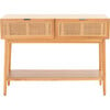 Baisley 2-Drawer Rattan Console Table, Tan - Accent Tables - 1 - thumbnail