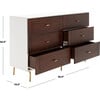 Genevieve 6-Drawer Dresser, Dark Wood/White - Dressers - 7