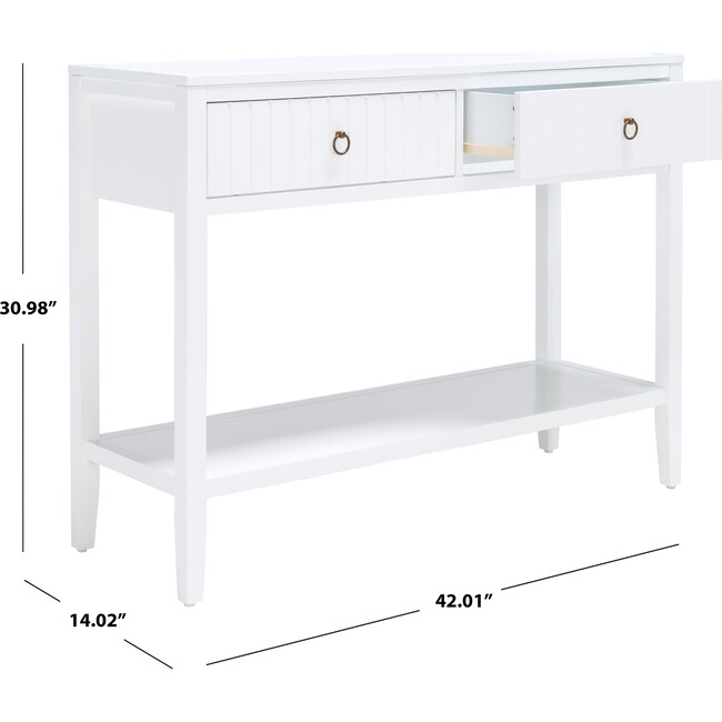 Tegan 2-Drawer Console Table, White - Accent Tables - 7