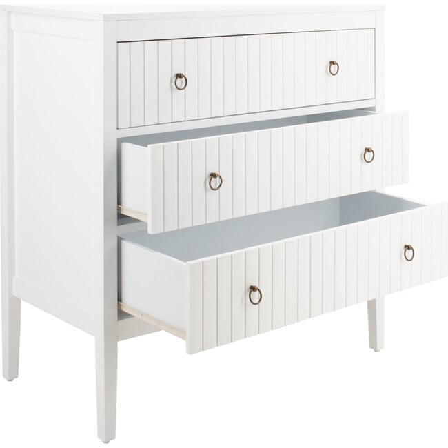 Tegan 3-Drawer Chest, White - Dressers - 4