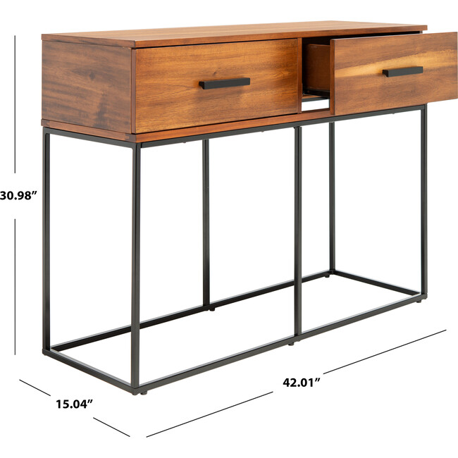 Marquise 2-Drawer Console Table, Dark Wood - Accent Tables - 7