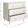 Genevieve 3-Drawer Dresser, White/Grey - Dressers - 8