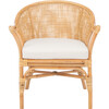 Dustin Rattan Accent Chair with Cushion, Tan - Accent Seating - 1 - thumbnail