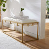 Thalam Channel Tufted Bench, White - Accent Seating - 4