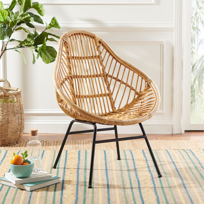 Elisa Rattan Accent Chair, Tan - Accent Seating - 3
