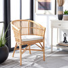 Olivia Rattan Accent Chair with Cushion, Tan - Accent Seating - 2