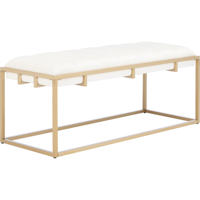 Thalam Channel Tufted Bench, White - Accent Seating - 6