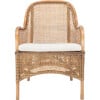 Charlie Rattan Accent Chair with Cushion - Accent Seating - 1 - thumbnail