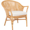 Dustin Rattan Accent Chair with Cushion, Tan - Accent Seating - 4