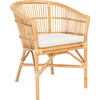 Olivia Rattan Accent Chair with Cushion, Tan - Accent Seating - 3