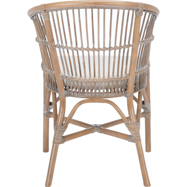 Olivia Rattan Accent Chair with Cushion, Grey Wash - Accent Seating - 5